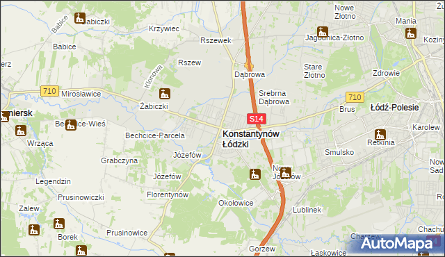 mapa Konstantynów Łódzki, Konstantynów Łódzki na mapie Targeo