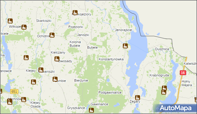 mapa Konstantynówka gmina Sejny, Konstantynówka gmina Sejny na mapie Targeo