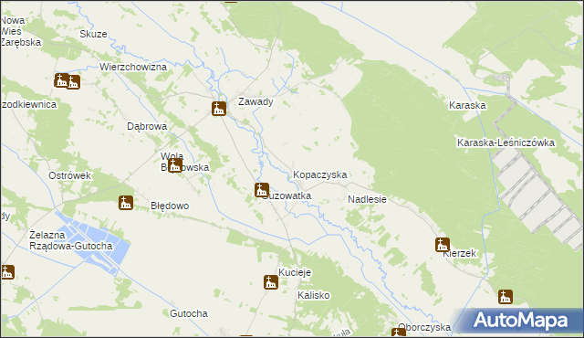 mapa Kopaczyska gmina Baranowo, Kopaczyska gmina Baranowo na mapie Targeo