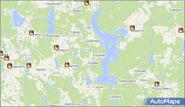 mapa Kopaniec gmina Polanów, Kopaniec gmina Polanów na mapie Targeo