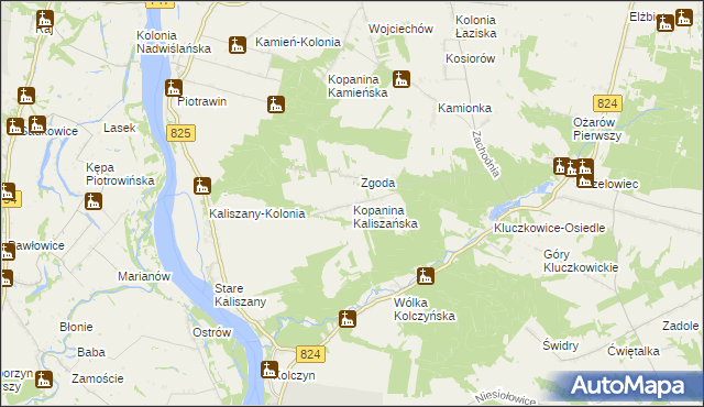 mapa Kopanina Kaliszańska, Kopanina Kaliszańska na mapie Targeo