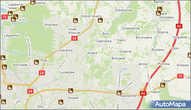 mapa Kopanka gmina Nowosolna, Kopanka gmina Nowosolna na mapie Targeo