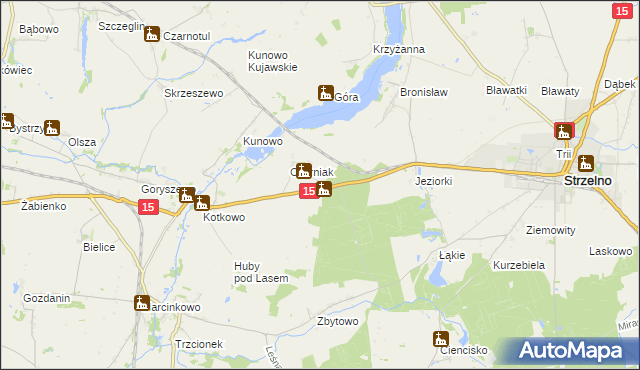 mapa Kopce gmina Mogilno, Kopce gmina Mogilno na mapie Targeo