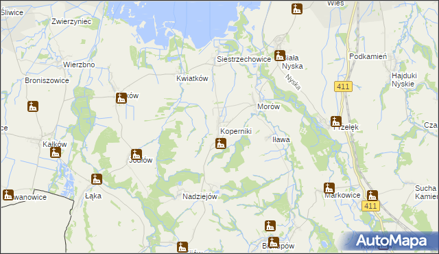 mapa Koperniki, Koperniki na mapie Targeo