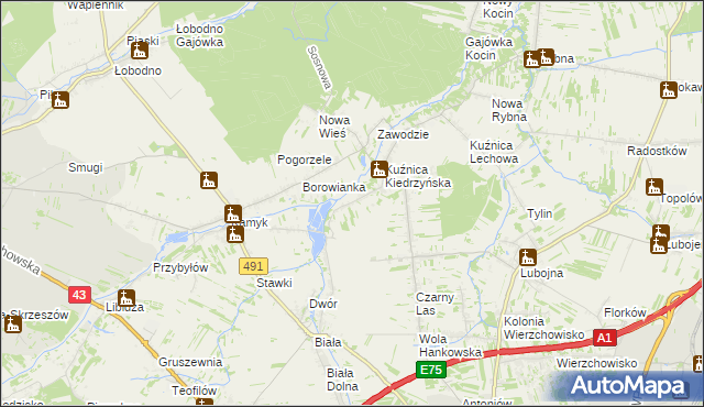 mapa Kopiec gmina Kłobuck, Kopiec gmina Kłobuck na mapie Targeo