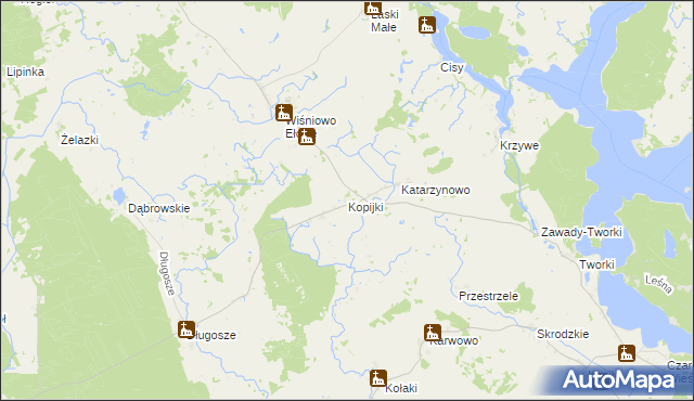 mapa Kopijki, Kopijki na mapie Targeo