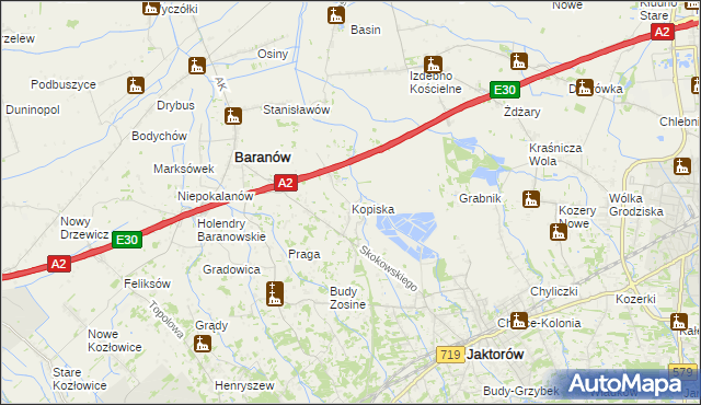 mapa Kopiska, Kopiska na mapie Targeo