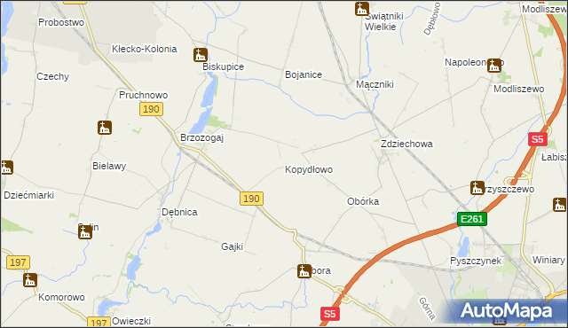 mapa Kopydłowo gmina Kłecko, Kopydłowo gmina Kłecko na mapie Targeo