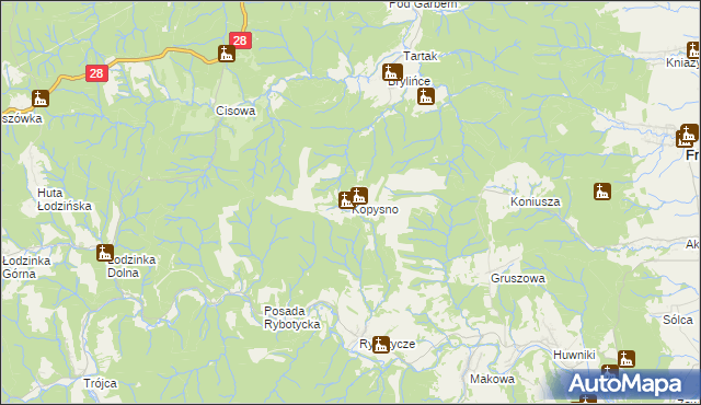 mapa Kopysno, Kopysno na mapie Targeo