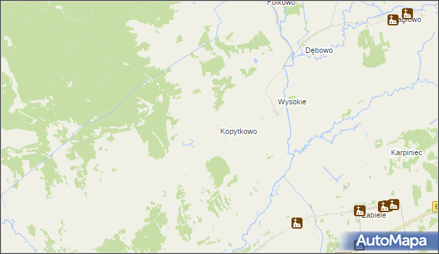 mapa Kopytkowo gmina Sztabin, Kopytkowo gmina Sztabin na mapie Targeo