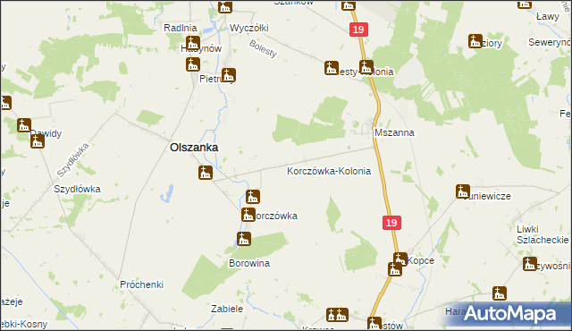 mapa Korczówka-Kolonia, Korczówka-Kolonia na mapie Targeo