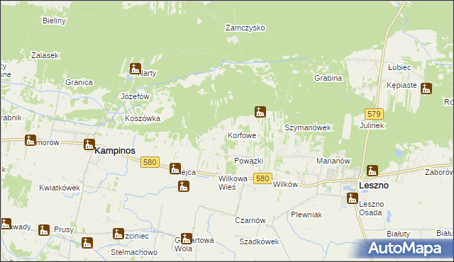 mapa Korfowe, Korfowe na mapie Targeo
