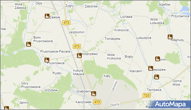 mapa Kornaty gmina Szadek, Kornaty gmina Szadek na mapie Targeo