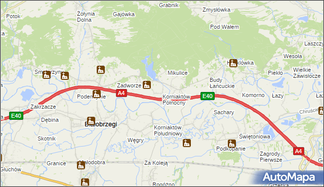 mapa Korniaktów Północny, Korniaktów Północny na mapie Targeo