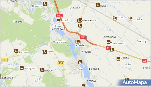 mapa Kórnik, Kórnik na mapie Targeo