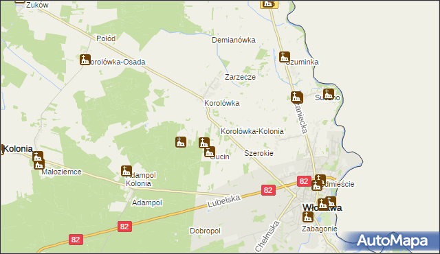 mapa Korolówka-Kolonia, Korolówka-Kolonia na mapie Targeo