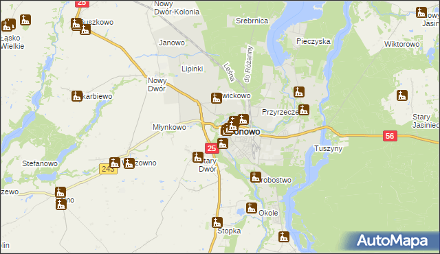 mapa Koronowo powiat bydgoski, Koronowo powiat bydgoski na mapie Targeo