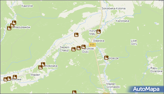 mapa Korytków Duży, Korytków Duży na mapie Targeo