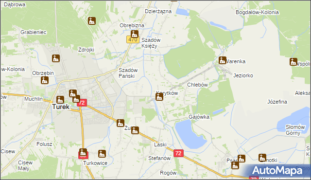 mapa Korytków gmina Turek, Korytków gmina Turek na mapie Targeo