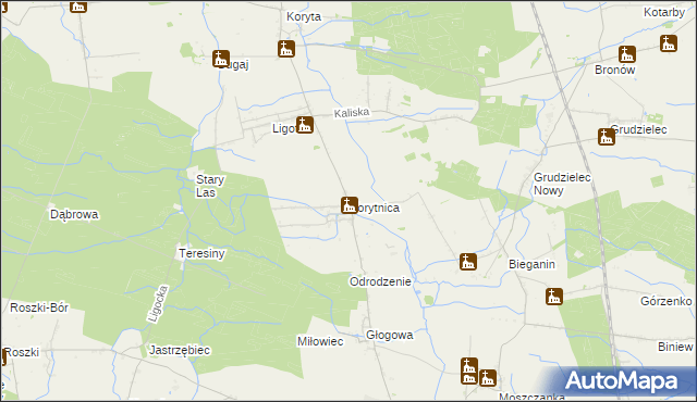 mapa Korytnica gmina Raszków, Korytnica gmina Raszków na mapie Targeo