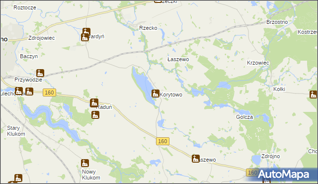 mapa Korytowo gmina Choszczno, Korytowo gmina Choszczno na mapie Targeo