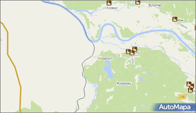 mapa Kosarzyn, Kosarzyn na mapie Targeo
