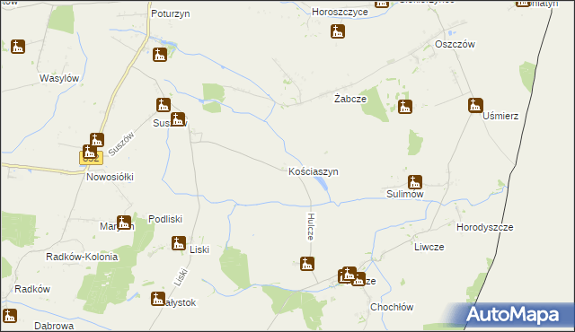 mapa Kościaszyn, Kościaszyn na mapie Targeo