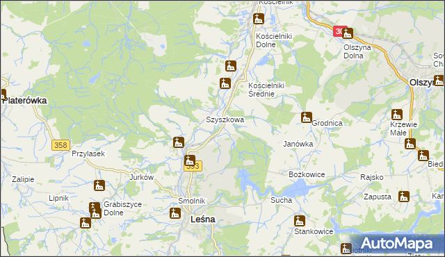 mapa Kościelniki Górne, Kościelniki Górne na mapie Targeo