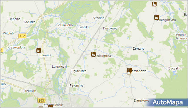 mapa Kościernica gmina Białogard, Kościernica gmina Białogard na mapie Targeo