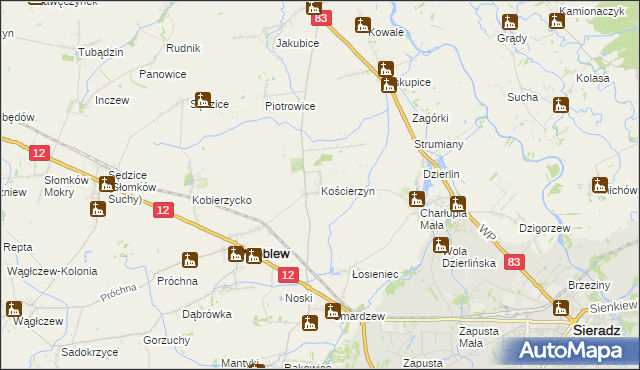 mapa Kościerzyn, Kościerzyn na mapie Targeo