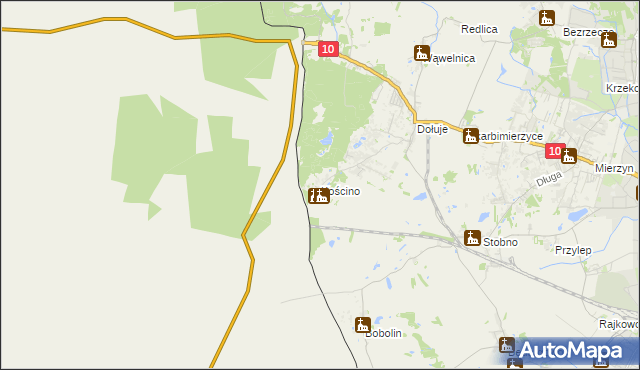 mapa Kościno, Kościno na mapie Targeo