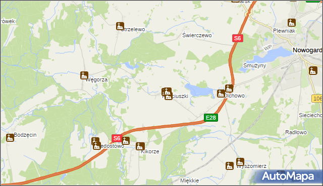 mapa Kościuszki gmina Osina, Kościuszki gmina Osina na mapie Targeo