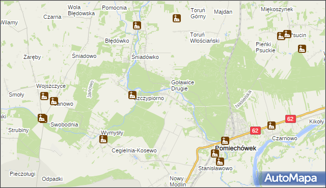 mapa Kosewko, Kosewko na mapie Targeo