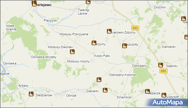 mapa Koski-Falki, Koski-Falki na mapie Targeo