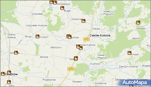 mapa Kosmów-Kolonia, Kosmów-Kolonia na mapie Targeo