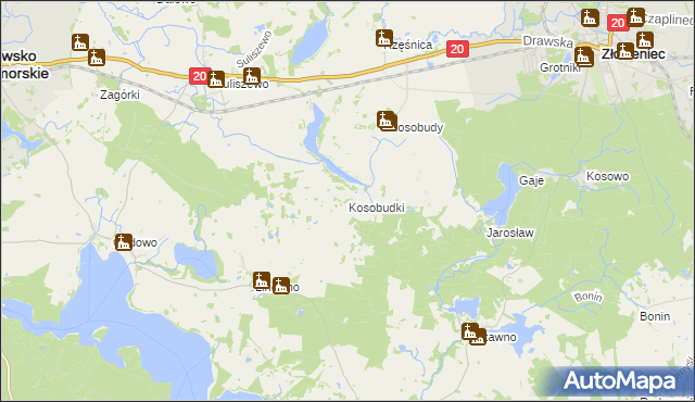 mapa Kosobudki, Kosobudki na mapie Targeo