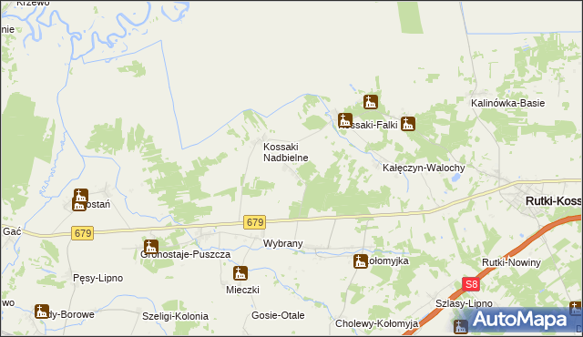 mapa Kossaki-Ostatki, Kossaki-Ostatki na mapie Targeo