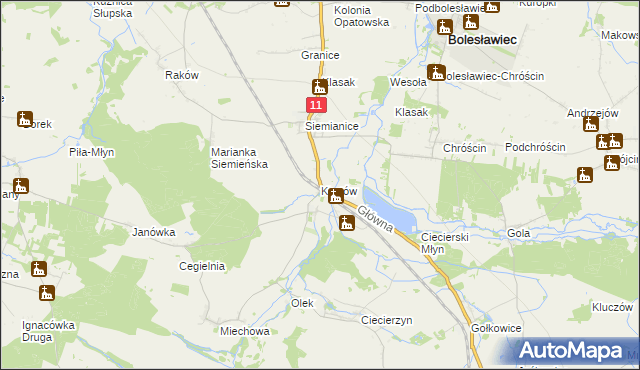 mapa Kostów, Kostów na mapie Targeo