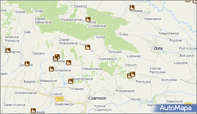 mapa Kostrzeszyn, Kostrzeszyn na mapie Targeo