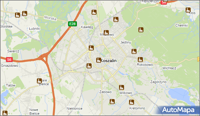 mapa Koszalina, Koszalin na mapie Targeo