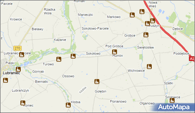 mapa Koszanowo gmina Włocławek, Koszanowo gmina Włocławek na mapie Targeo