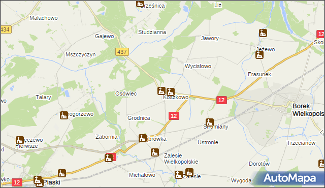 mapa Koszkowo, Koszkowo na mapie Targeo