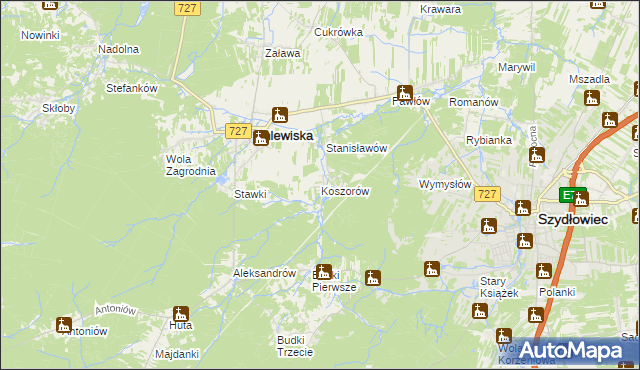 mapa Koszorów, Koszorów na mapie Targeo