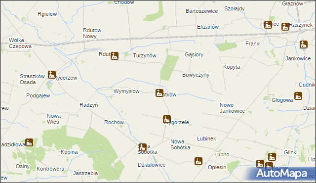 mapa Kotków gmina Grabów, Kotków gmina Grabów na mapie Targeo