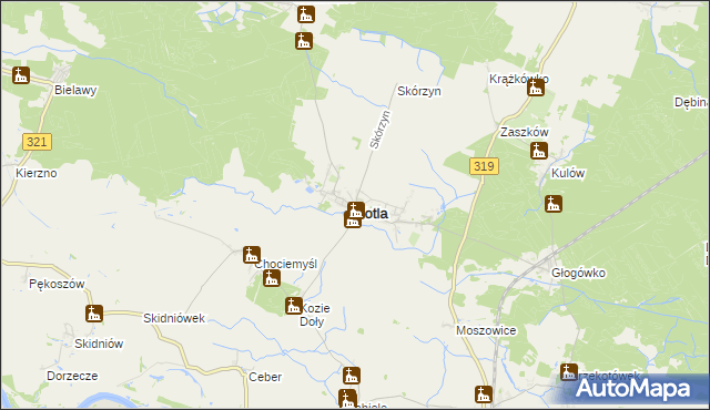 mapa Kotla, Kotla na mapie Targeo