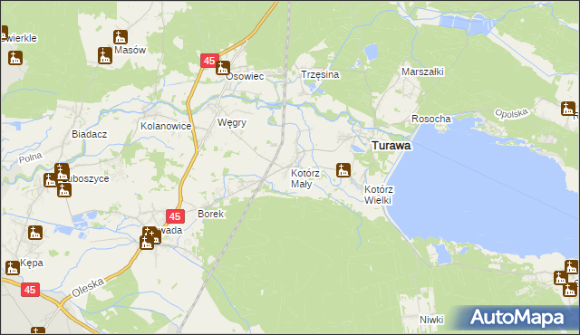 mapa Kotórz Mały, Kotórz Mały na mapie Targeo