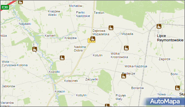 mapa Kotulin gmina Rogów, Kotulin gmina Rogów na mapie Targeo