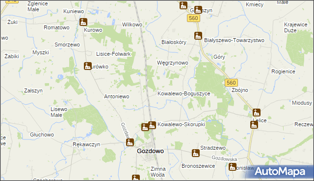 mapa Kowalewo-Boguszyce, Kowalewo-Boguszyce na mapie Targeo