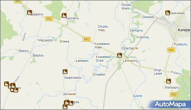 mapa Kowalewo Duże, Kowalewo Duże na mapie Targeo