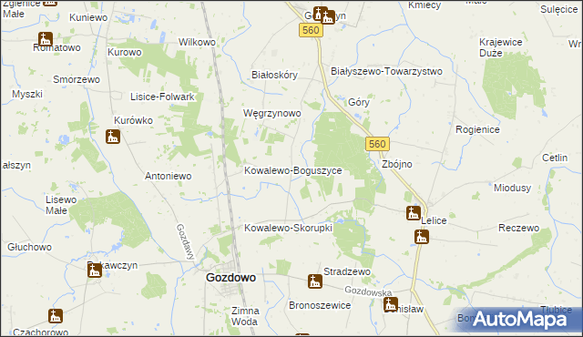 mapa Kowalewo Podborne, Kowalewo Podborne na mapie Targeo